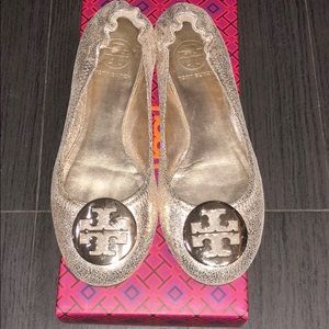 Tory Burch gold reva flat